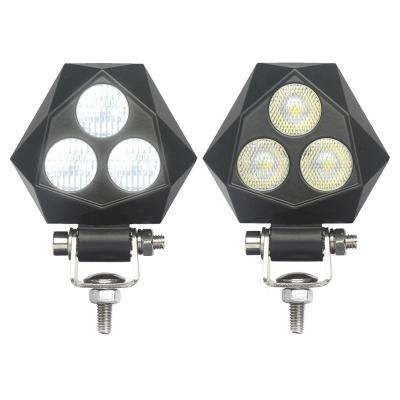 China New Design 2.6Inch 9W Osram Mini Diamond Triangle Diamond Chip 3pods LED Auto Work Light for sale