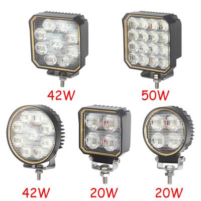 China Outdoor 4 Inch Round Square Led Work Lights 20W 42W 50W Truck Led Work Light For Kenworth Tractor for sale