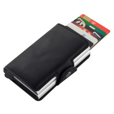 China Hot Selling Handmade Card Wallet Fashion RFID Blocking Credit Bank Metal Double Card Holder for sale