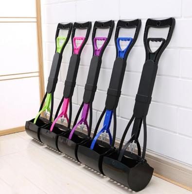 China Long Handle Sustainable Portable Plastic Pet Poop Pick Up Toilet Pet Pooper Scooper Dog Waste Poop Picker for sale