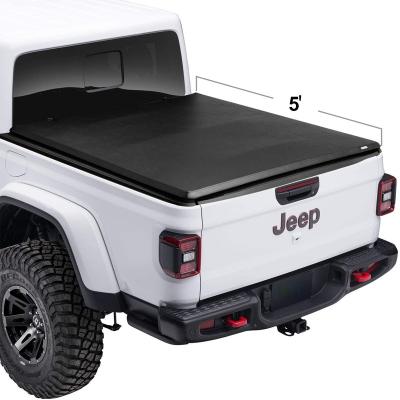 China Tailbox Environmental PVC No Drilling Best Soft Lift Jeep Gladiator Cargo For Jeep 5ft Truck Bed Covers for sale