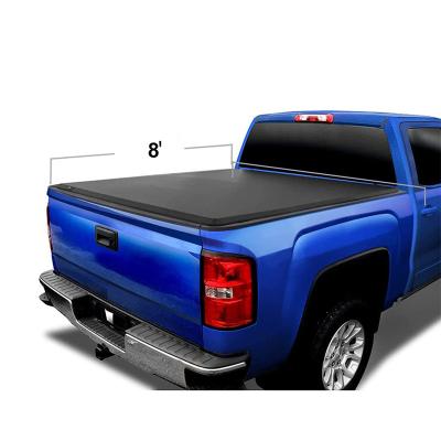 China Low Profile Environmental Aluminum Triple Hard Tundra Long Tailbox PVC Pickup Bed Cover For Toyota 8ft Truck Bed Cover for sale