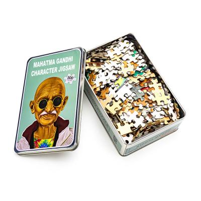 China Cartoon Toy SFT Free Sample Manufacturers Wholesale Custom Intelligent 500/1000 Piece Puzzles With Iron Boxes for sale