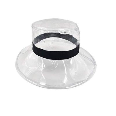 China Picture Fashion PVC Bucket Hat Covers Women Summer Beach Hat Transparent Sun Visor Waterproof Rain Bucket Hat for sale