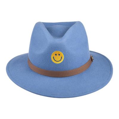 China Customized handmade elegent picture brim flat wool felt felt hat hat 100%Australian wool felt hat hat for sale