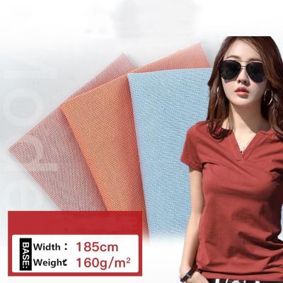 China Non Elastic Cotton Fabric 160gsm Weight 100% Combed Cotton Fabric For Summer T Shirt for sale