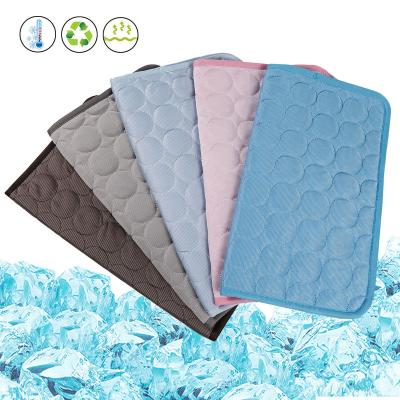 China Travel Pet Accessories Summer Cooling Washable Pet Blanket Ice Dog Sleeping Mats Cool Bed for sale