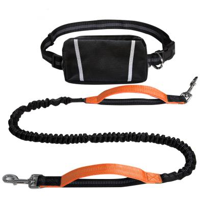 China Personalized Eco-Friendly Multifunctional Durable Thoughtful Hands Dog Bungee Walking Free Leash With Waist Zipper Pouch Waterproof Bag for sale