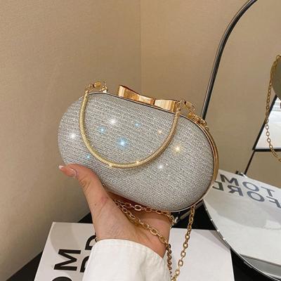 China Wholesale Daily Life Fancy Silver Rhinestone Clutch Clips Beaded Rhinestone Evening Clutch Bags For Women for sale