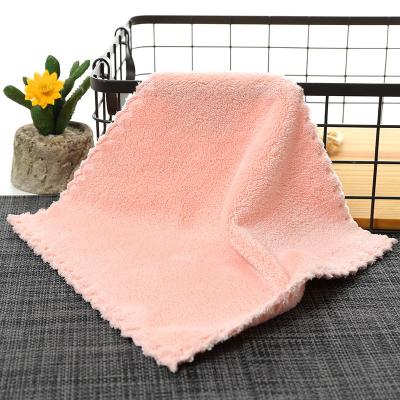 China QUICK DRY Coral Fleece High Density Baby Face Microfiber Back Cloth Sweat Towel Hand Towel for sale