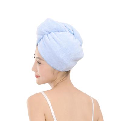 China Compressed Strong Water Microfiber Absorbent Quick Dry Towel For Hair Turban Wrapped Towel For Girl for sale