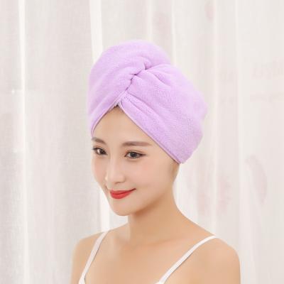 China 300gsm Wholesale QUICK DRY Coral Microfiber Fleece Turban Towel For Hair Quick Drying Shower Spa Head Wrap for sale