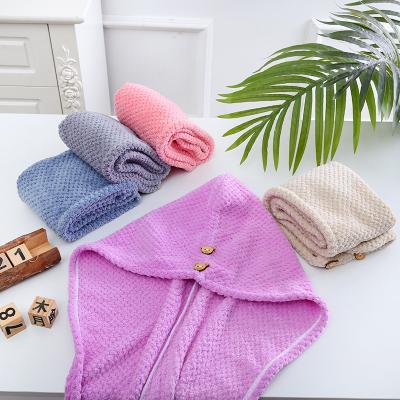 China Microfiber QUICK DRY Towel Hebei Solid Color Triangle Hair Turban Quick Dry Towel For Hair for sale