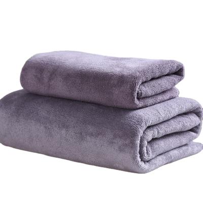 China 2021 QUICK DRY high quality plain dyed luxury towels bath set hotel towels supplier towel set wholesale for sale