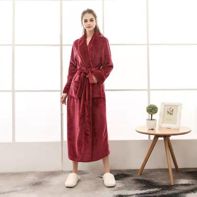 China New Design Winter Plush Ladies Thermal Thick Mens Womens Full Body Nightgowns Couples Extra Long Bathrobe for sale