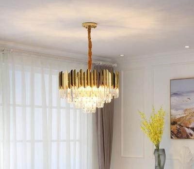 China ODM Modern Hanging Crystal Pendant Chandelier Lights AC85V To 265V for sale