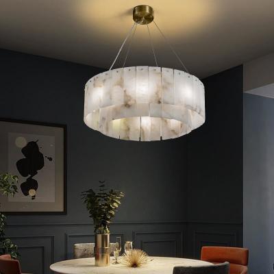 China G9 Modern Alabaster Chandelier Decorative Ceiling Hanging Lights For Office 1935lm for sale