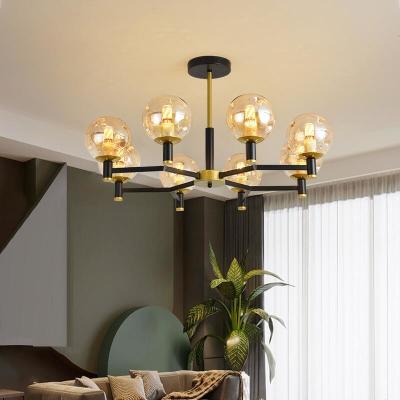 China Multi Head Glass Pendant Lamps E27 4000K 6000K Hanging Glass Globe Modern Pendant Lights for sale