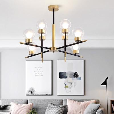 China Nordic Glass Ball Modern Pendant Light E27 Wrought Iron Branch Decorative Chandelier Lights ODM for sale