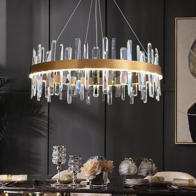 China Geometrisches rostfreies Crystal Luxury Pendant Light Fixtures Spitzen-ODM zu verkaufen