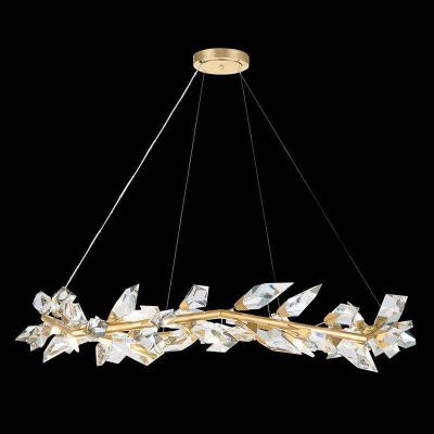 China El agua del oro del alto brillo cae a Crystal Chandelier Ceiling Light Dimmable en venta