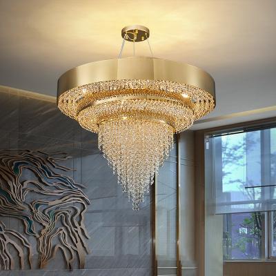 China Lichtquelle Einkaufszentrum-Titangold überzogene Crystal Chandeliers Electroplatings E14 zu verkaufen