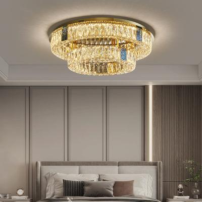 Chine Grand hôtel affleurant rond multicouche de Crystal Chandelier Dimmable For Home de bâti à vendre