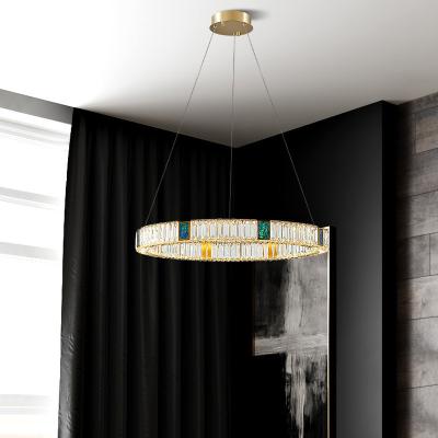 China Het verblinden van OEM HOOFD Moderne van Crystal Ring Chandelier Double Ring voor Woonkamer Te koop