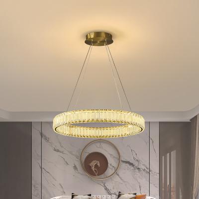 China Dimmable moderner Ring Chandelier 90W 315W 3 Ring Crystal Pendant Light zu verkaufen