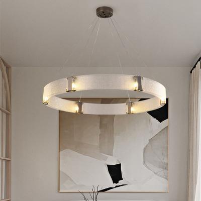 China Van de het Glaslampekap van het waterpatroon Zwarte van Ring Chandelier de Moderne Geborstelde Gouden G9 Te koop