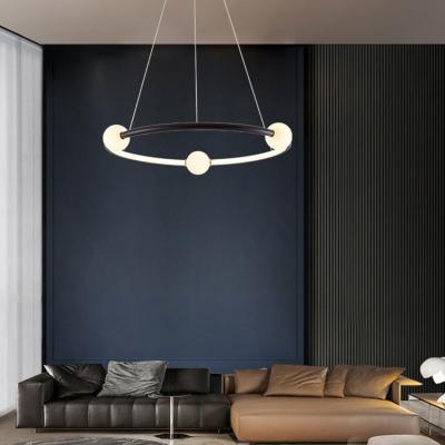 Cina Nordic Simple Gold Paint Scrub Ring Candelabro Modern Pendant Light ODM AC110V in vendita