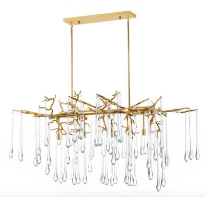 China 80 lámpara moderna del descenso del CRI Crystal Chandelier Square Clear Glass en venta