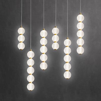 China Iron Electroplated Brass And Acrylic Pendant Chandelier Lights For Bedroom Living Room for sale