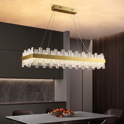 China Polished Chrome Restaurant Chandeliers Gold K9 Crystal Lighting Indoor Light Fixtures for sale