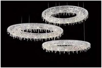 China Luminoso Lobby Creativo de lujo Lustrero de alta gama Lustreros de cristal Hotel Lobby Art Island en venta