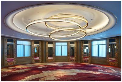 China High End Places Round Gold Large Foyer Chandelier Customized Lighting Solutions for sale