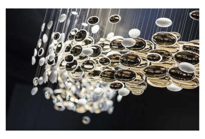 China Customized Hotel Lobby Oval Art Chandelier Glass Extra Large Chandeliers for sale