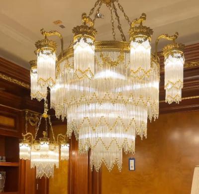 China High Grade Crystal Large Foyer Pendant Chandeliers For Every Grand Celebration for sale