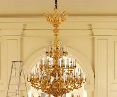 China European Style Candle Chandeliers Extra Large Crystal Chandeliers For High Ceilings zu verkaufen