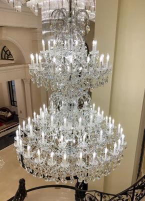 China Realistic Transparent Large Chandeliers For Two Story Foyers Europe And America for sale