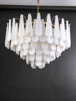 China Modern minimalist alabaster chandelier living room chandeliers light luxury villa dining room bedroom decorative pendant lamp for sale