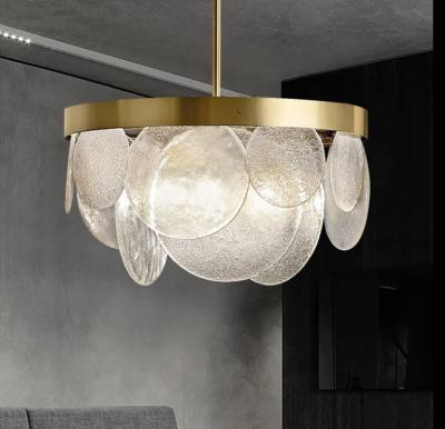 China Venta al por mayor Modern Interior Minimalista Redondo Lampara de colgante LED Restaurante Decoración Lámparas de gota Lámparas de lujo de cristal nórdico en venta