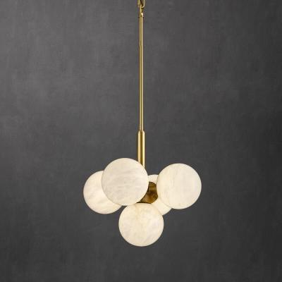 China Modern Round Alabaster Pendant Lamp Dining Room Living Romm Bedside Luxury Decorate Chandelier for sale