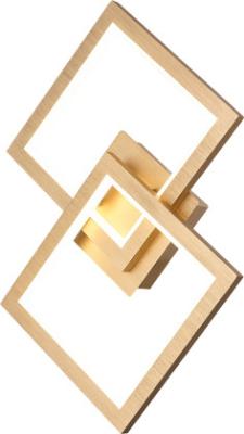 China Einfache geometrische Quadrat Gold Lichtkörper Aluminium 20W 3000K Schalter Steuerung Wandlampe Deckenlicht zu verkaufen