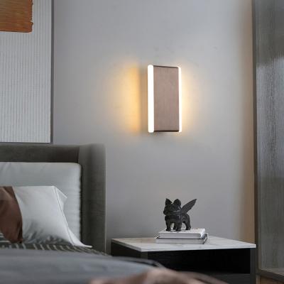 China Nordic Decorative Doppelkopf-Rechteck-Aluminium-Innenraum-Wandlampe im minimalistischen Stil zu verkaufen