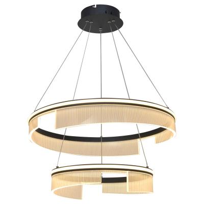 China Beautiful translucent living room dining room chandelier two ring study bedroom acrylic chandelier chandelier for sale