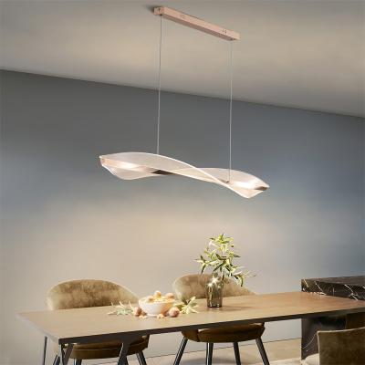 中国 Dining Modern Branch Acrylic Shade Chandelier Hanging Gold Lamp for Restaurant LED Linear Pendant Light for Home 販売のため