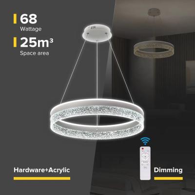 China Design minimalista Sala de estar interior Círculo Sala de jantar Lâmpadas acrílicas Lâmpadas de ouro LED Lâmpadas de pingente à venda