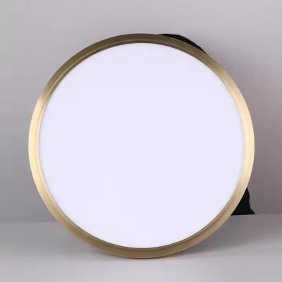 China Corpo de ouro moderno Branco Lâmpada de teto de sombra de acrílico Sala de estar Redonda 24W 36W 54W Luz de teto de metal LED à venda