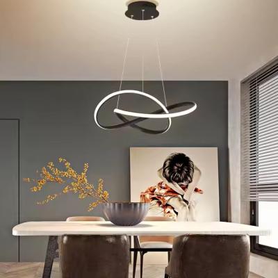 China Dining room chandelier Nordic creative personality ring table led light modern simple art dining room front desk bar lamp for sale